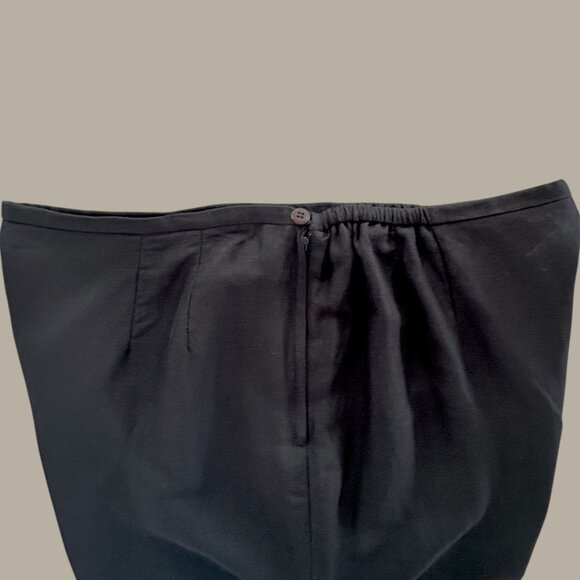 Plaza South Black Linen Tapered Pants Sz 18 Minimalist Slit Hem - Picture 3 of 12